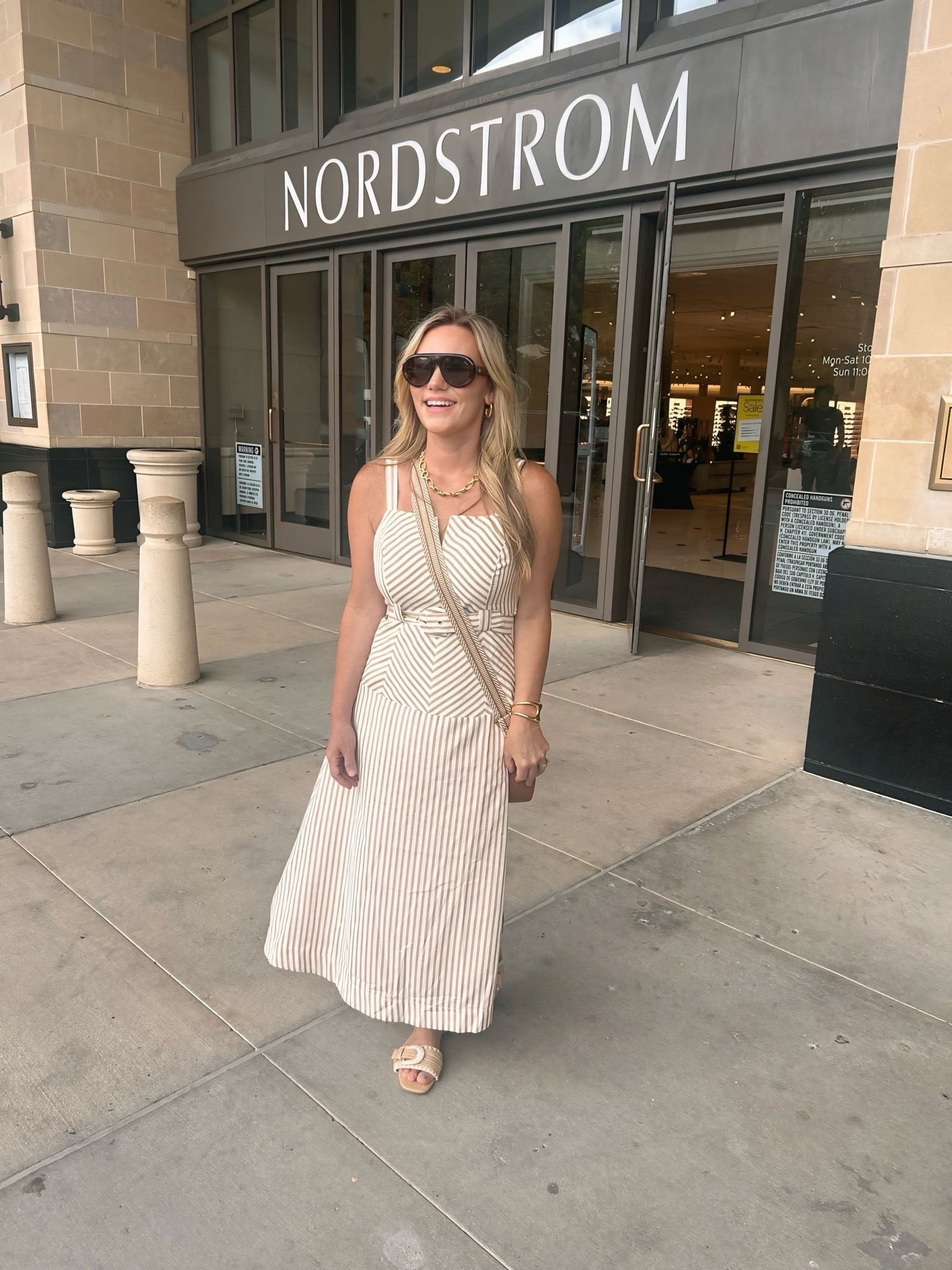 Audrie Dollins | Stripe Belted Midi Dress

This striped midi dress has a structured bodice, adjustable straps, and a matching belt that defines the waist without feeling restrictive. The neutral stripe keeps it timeless and easy to style with raffia sandals, gold jewelry, and a woven crossbody for summer events, brunch, or vacation.

Sizing
• Wearing a Medium
• Adjustable straps
• Removable matching belt
• Midi length
• Lightweight woven fabric

striped midi dress, belted summer dress, neutral stripe dress, vacation dress, brunch outfit, summer wedding guest, Nordstrom Anniversary Sale, woven midi dress, raffia sandals, summer style, Audrie Dollins

#LTKOver40 #LTKWorkwear #LTKSaleAlert