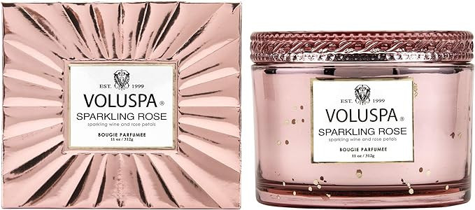 Voluspa Sparkling Rose Candle | Corta Maison Boxed Glass | 11 Ounces | 45 Hour Burn Time | Vegan ... | Amazon (US)