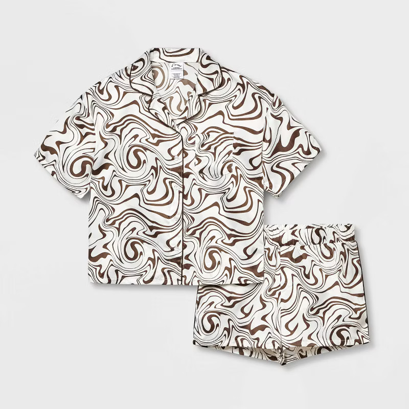 Girls' 2pc Satin Coat Pajama Set - art class™ | Target