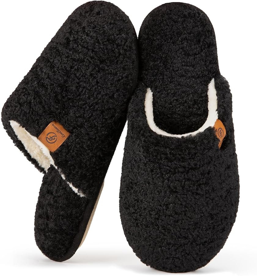 EverFoams Women's Fuzzy Slip-on Slippers Warm Cozy Soft Lightweight Memory Foam Indoor House Shoe... | Amazon (US)