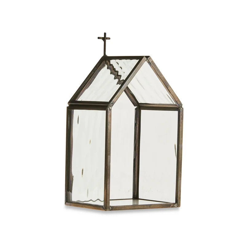 Glass Church Christmas Decoration, Black, 5 in, by Holiday Time | Walmart (US)