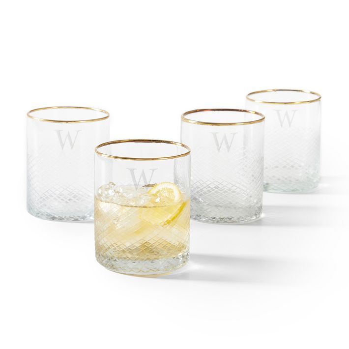 Gold Rim Rocks Glasses, Set of 4 | Mark and Graham