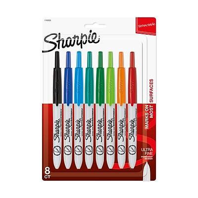 Sharpie - Retractable Permanent Markers, Ultra Fine Tip, Assorted, 8/Pack (1742025) | Best Buy U.S.