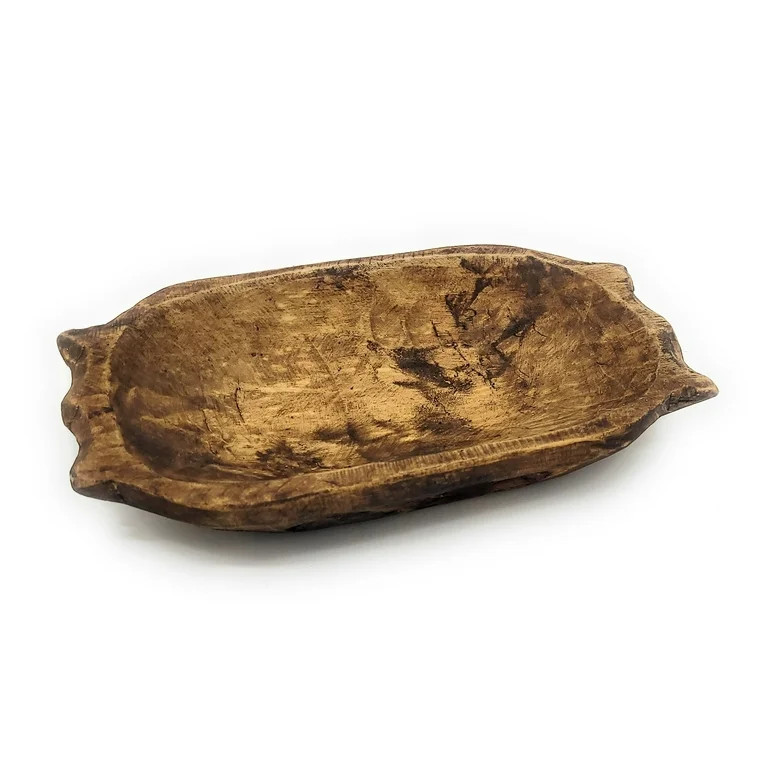 9"-10" Long Itty Bitty Rustic Dough Bowl With Handles- The Mini Big Horn | Walmart (US)