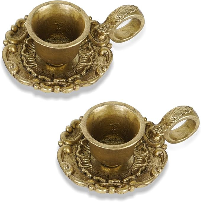 NIKKY HOME Gold Taper Candle Holders Set of 2, Vintage Metal Candlestick for Table Centerpieces, ... | Amazon (US)