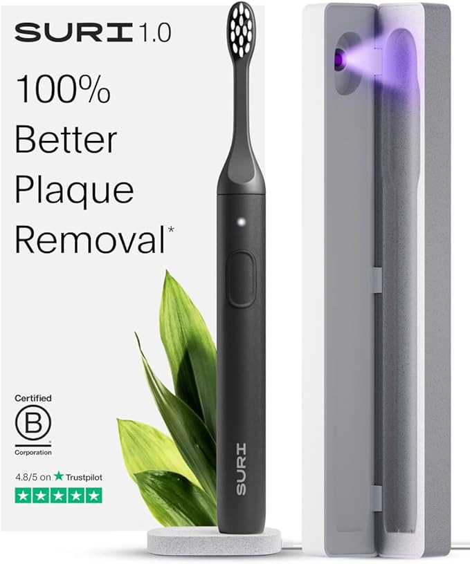 SURI 1.0 Sonic Electric Toothbrush with UV Cleaning Travel Case |1 Month+ Battery | Designed in C... | Amazon (US)