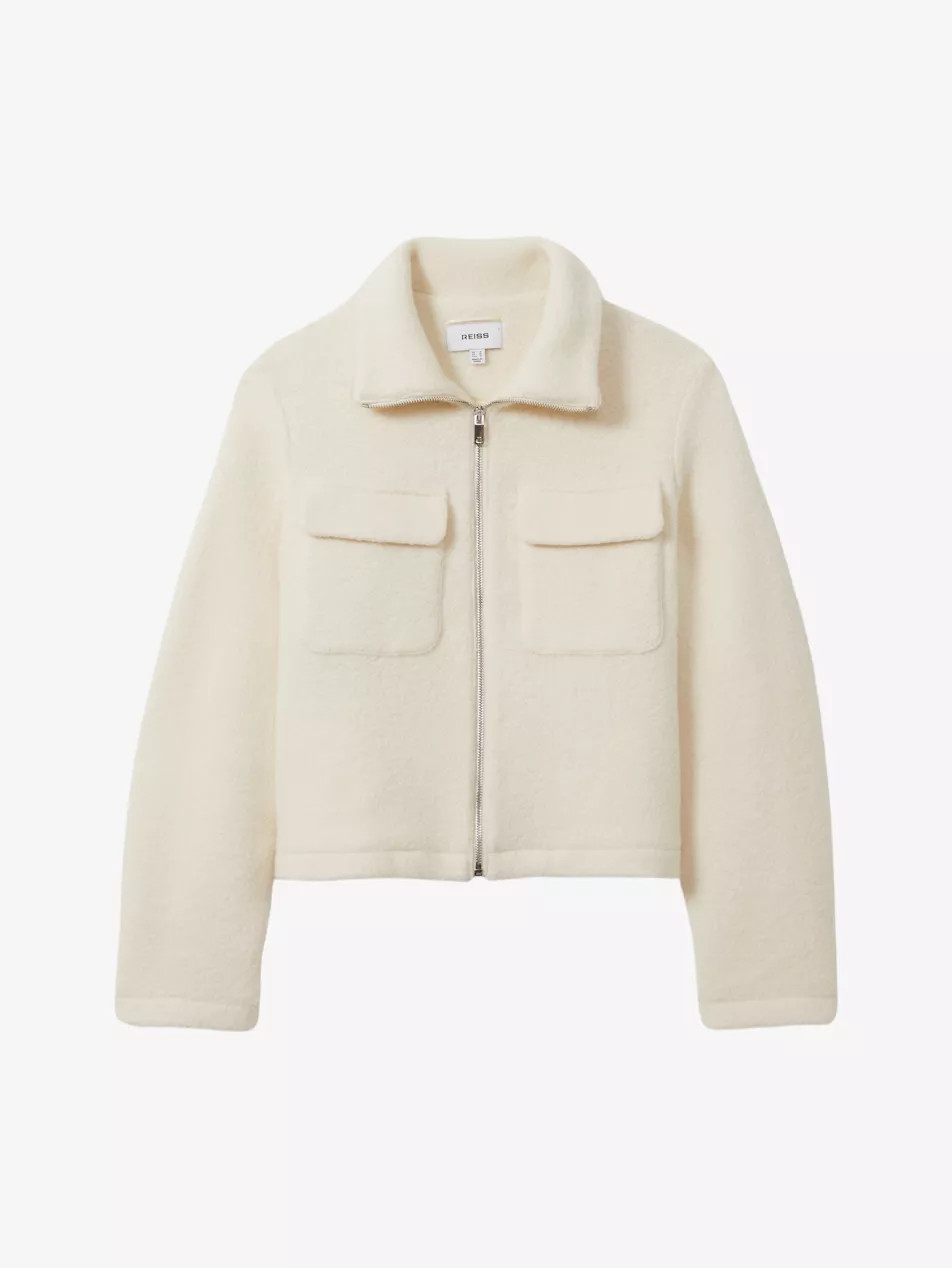 Reiss x 100 Ciels Lola patch-pocket wool jacket | Selfridges