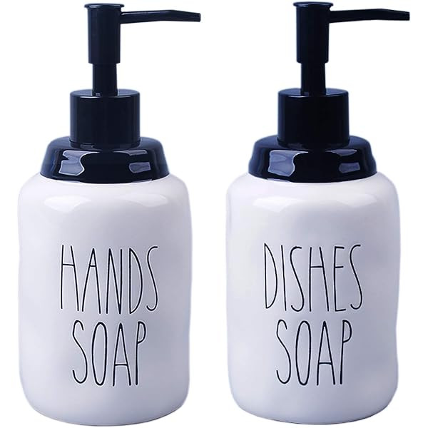 Gbrand Hands and Dishes Soap Dispenser for Kitchen and Bathroom, Home Decor, 16 Oz Ceramics Soap Dis | Amazon (US)
