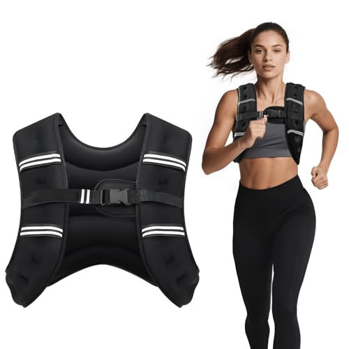 Ragebby Weighted Vest, 6lb for Men, Women with Reflective Stripe, Weight Vests Adjustable for Workout, Strength Training, Running, Fitness, Muscle Building, Weight Loss | Amazon (US)