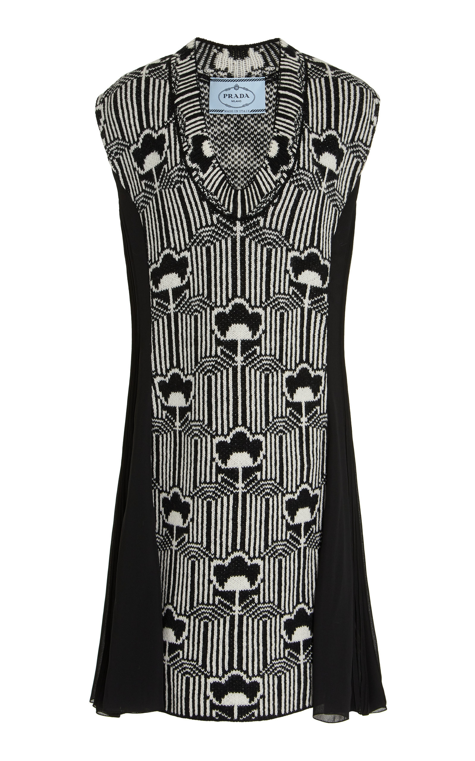 Prada Floral Wool And Crepe Dress - Moda Operandi | Moda Operandi (Global)