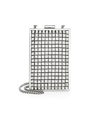 Alice + Olivia Women's Sophia Crystal Stud Clutch - Silver | Saks Fifth Avenue