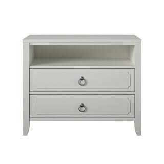 Her Majesty 2-Drawer Soft White Nightstand | The Home Depot