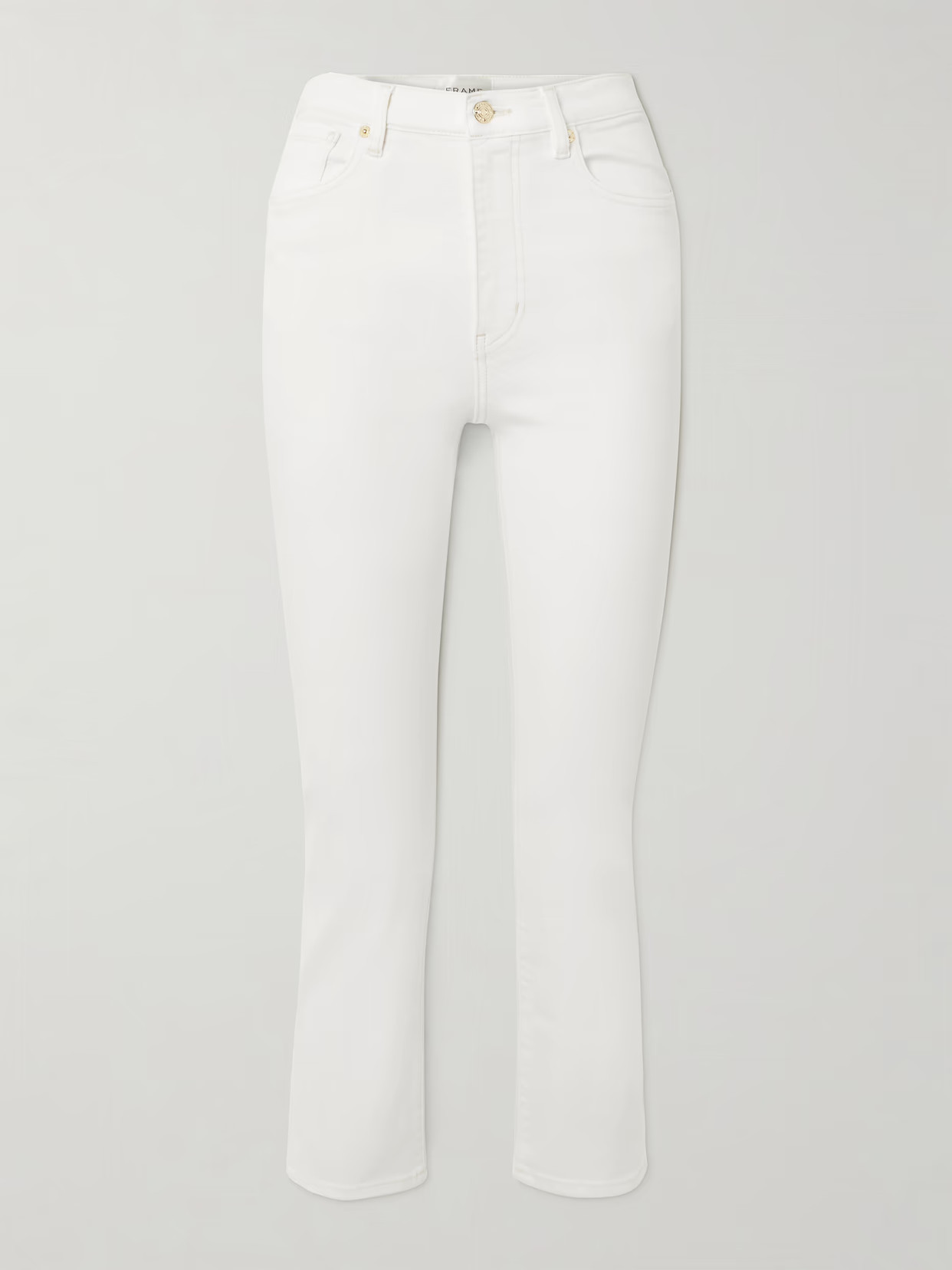 FRAME - The Pencil Cropped High-rise Slim-leg Jeans - White | NET-A-PORTER (US)