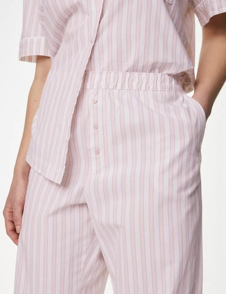 2pk Cool Comfort™ Pure Cotton Striped Pyjama Bottoms | Marks & Spencer (UK)