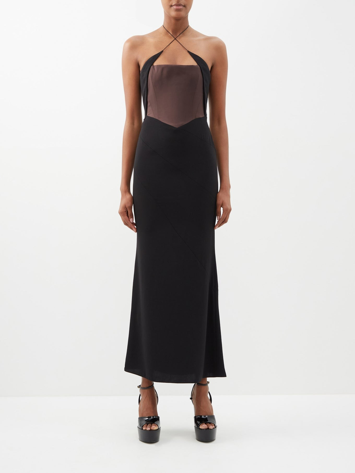 Robe dos-nu en crêpe à empiècements Esteli | 16Arlington | Matches (EU)