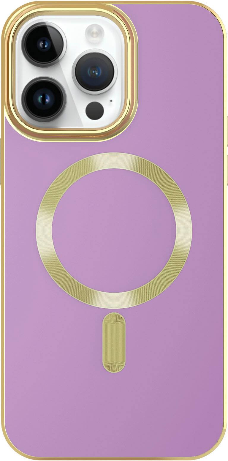 AMPD - Gold Bumper Soft Case with MagSafe for Apple iPhone 14 Pro Max - Lilac Purple | Best Buy U.S.