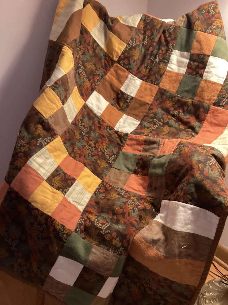 Quilt, Lap/ Throw. Soft Cotton Flannel. Beautiful Fall Colors 52” X 41” - Etsy | Etsy (US)