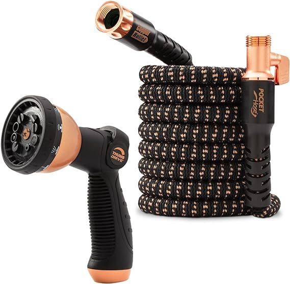Pocket Hose Copper Bullet With Thumb Spray Nozzle AS-SEEN-ON-TV Expands to 50 ft, 650psi 3/4 in S... | Amazon (US)