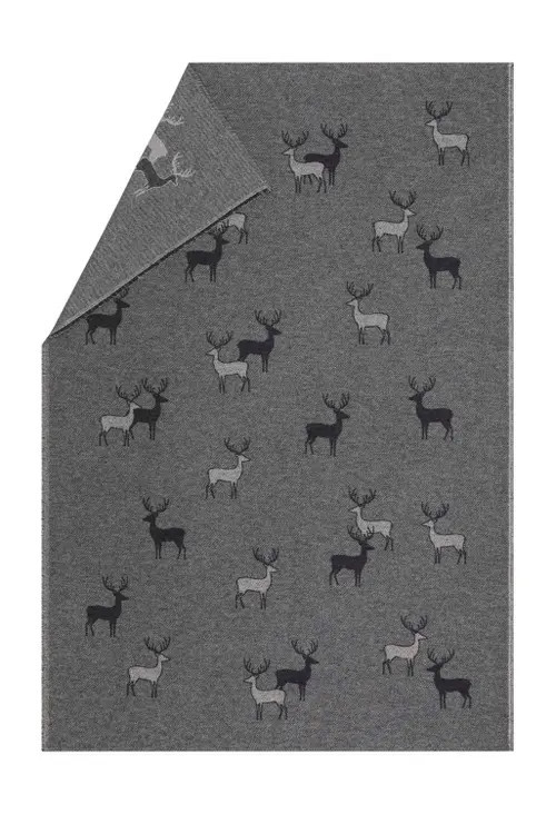 David Fussenegger Luca Pair of Stags Throw in Charcoal at Nordstrom | Nordstrom