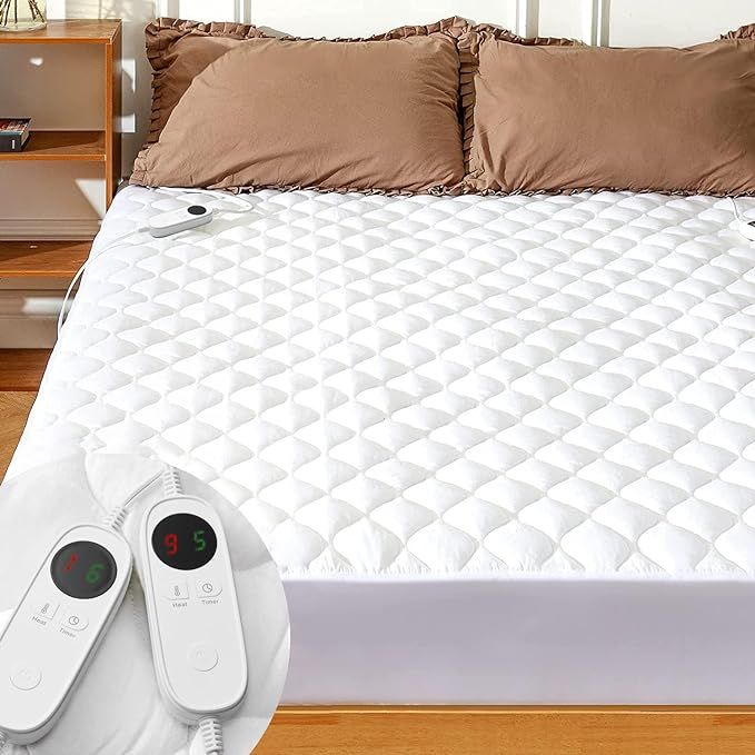 Heated Mattress Pad King Size with 9 Heat Settings Controller Quilted Electric Mattress Pad Fit U... | Amazon (US)