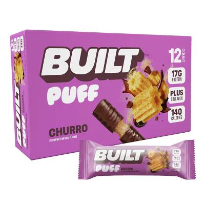 Built Bar Puff Collagen Protein Bars - Gluten Free, Churro - 12ct | Target