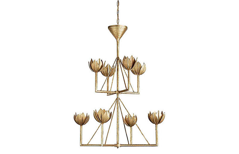 Alberto Chandelier, Antique Gold Leaf | One Kings Lane
