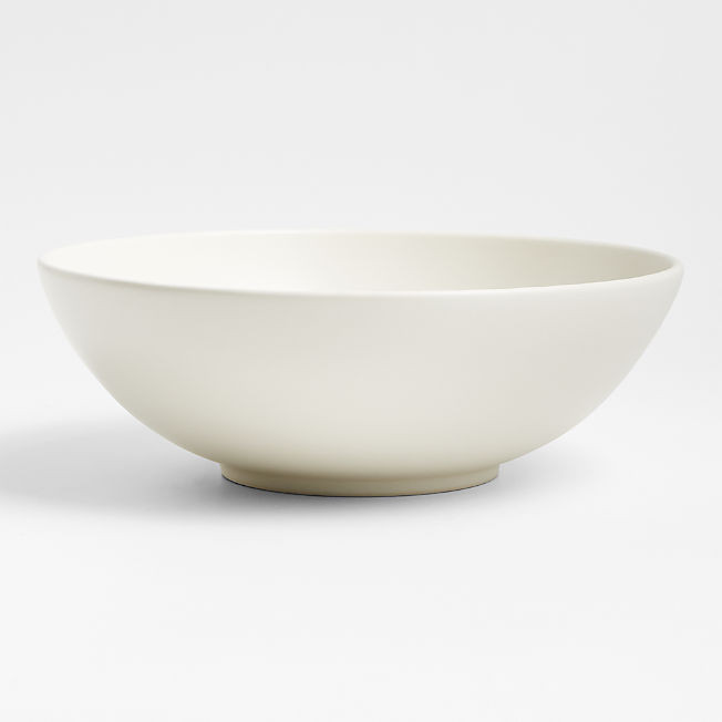 Craft Linen Cream Serving Bowl + Reviews | Crate & Barrel | Crate & Barrel