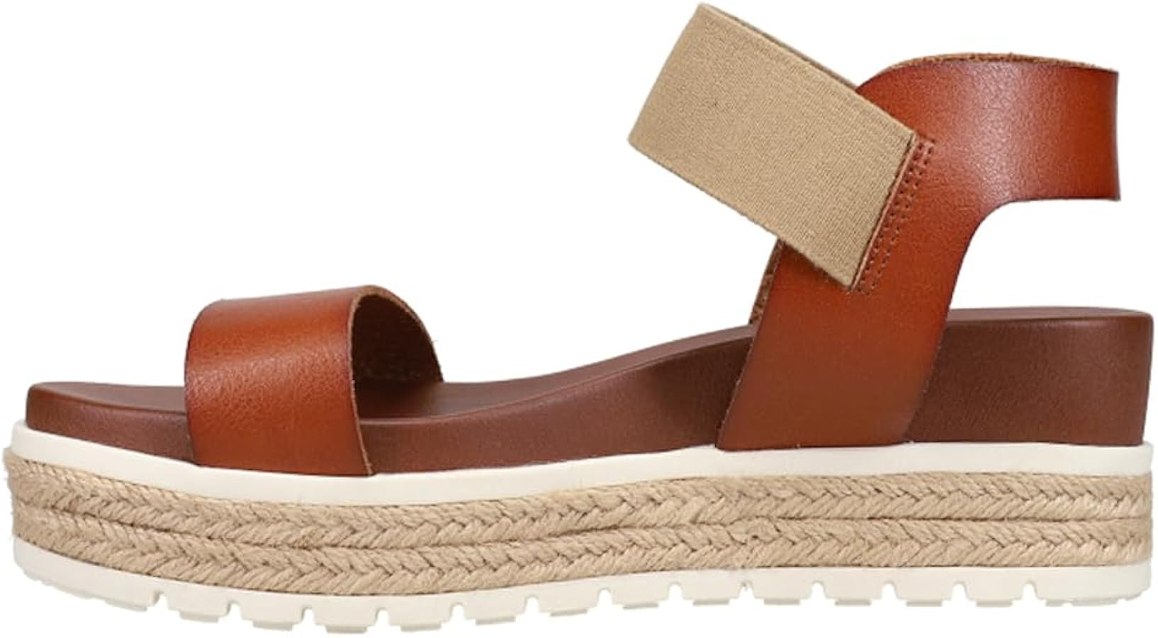 MIA Womens Kandice Espadrille Platform Athletic Sandals Casual Low Heel 1-2" - White | Amazon (US)