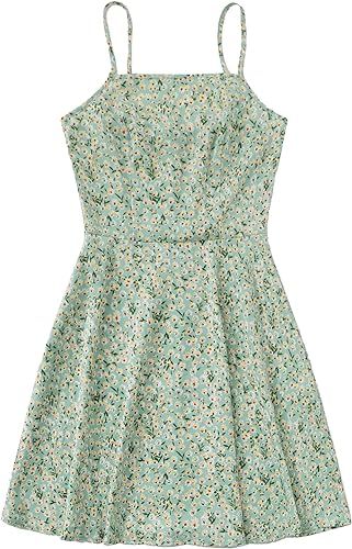 Floerns Women's Ditsy Floral High Waist Cami Short A Line Dress | Amazon (US)