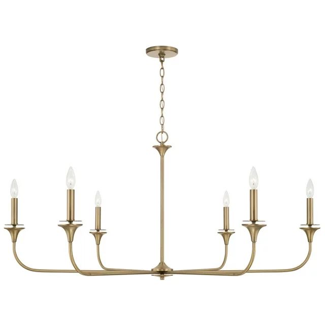 Capital Lighting 448961 Presley 6 Light 49" Wide Candle Style Chandelier - Brass | Walmart (US)