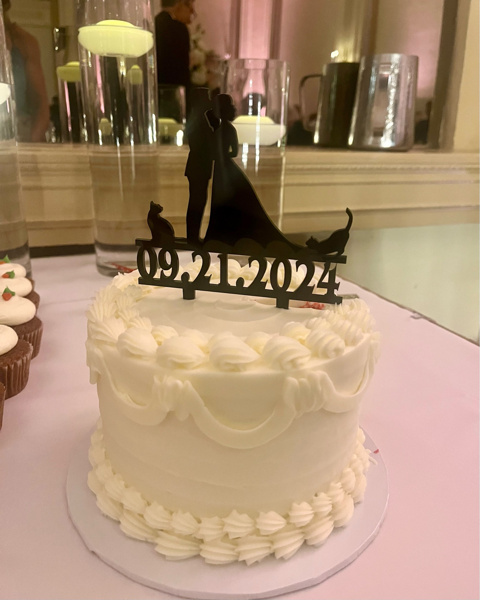 This cake topper is the best way to incorporate your fur babies into your wedding. They had so many cat, dog, bride, and groom silhouettes to choose from, so you’re sure to find one that represents your  family the best.

#LTKWedding #LTKParties