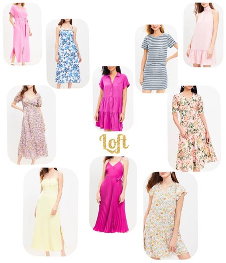 Spring dresses from Loft! These will look great all season long and into summer for weddings and brunch and showers and more! 

#LTKstyletip #LTKSeasonal #LTKfindsunder100