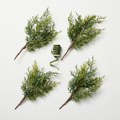 4ct 10.5" Greenery Sprig Gift Topper - Hearth & Hand™ with Magnolia | Target