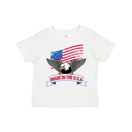 Inktastic American Flag Made in the USA with Bald Eagle Gift Toddler Boy or Toddler Girl T-Shirt | Walmart (US)