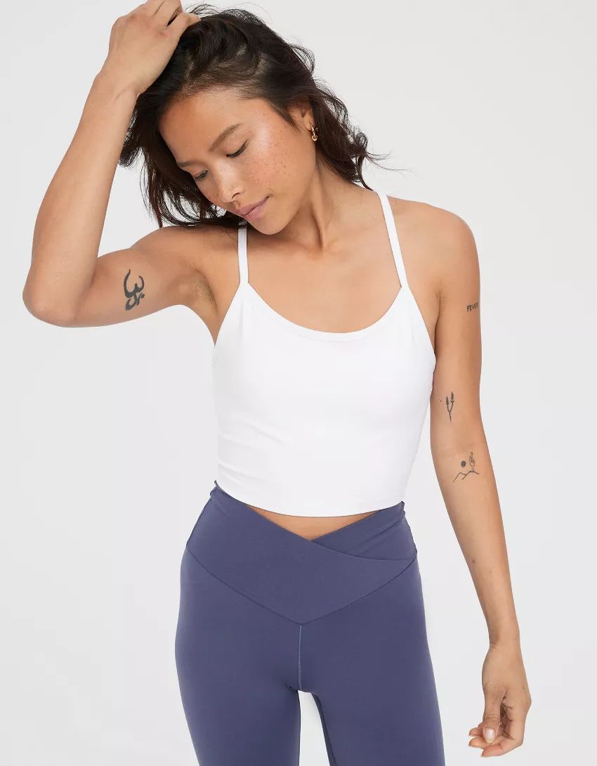 OFFLINE By Aerie The Hugger Longline Racerback Sports Bra | American Eagle Outfitters (US & CA)