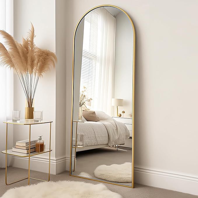 SHIGAKEN 64" x 21" Full Length Arched Mirror, Arch Floor Mirror Full Length, Large Full Body Mirr... | Amazon (US)