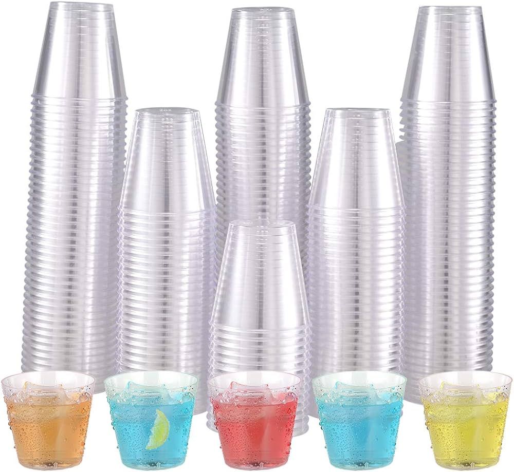 500 Plastic Shot Glasses-2oz Disposable Cups-2Ounce Plastic Shot Cups-Ideal Plastic Tumbler for Whis | Amazon (US)