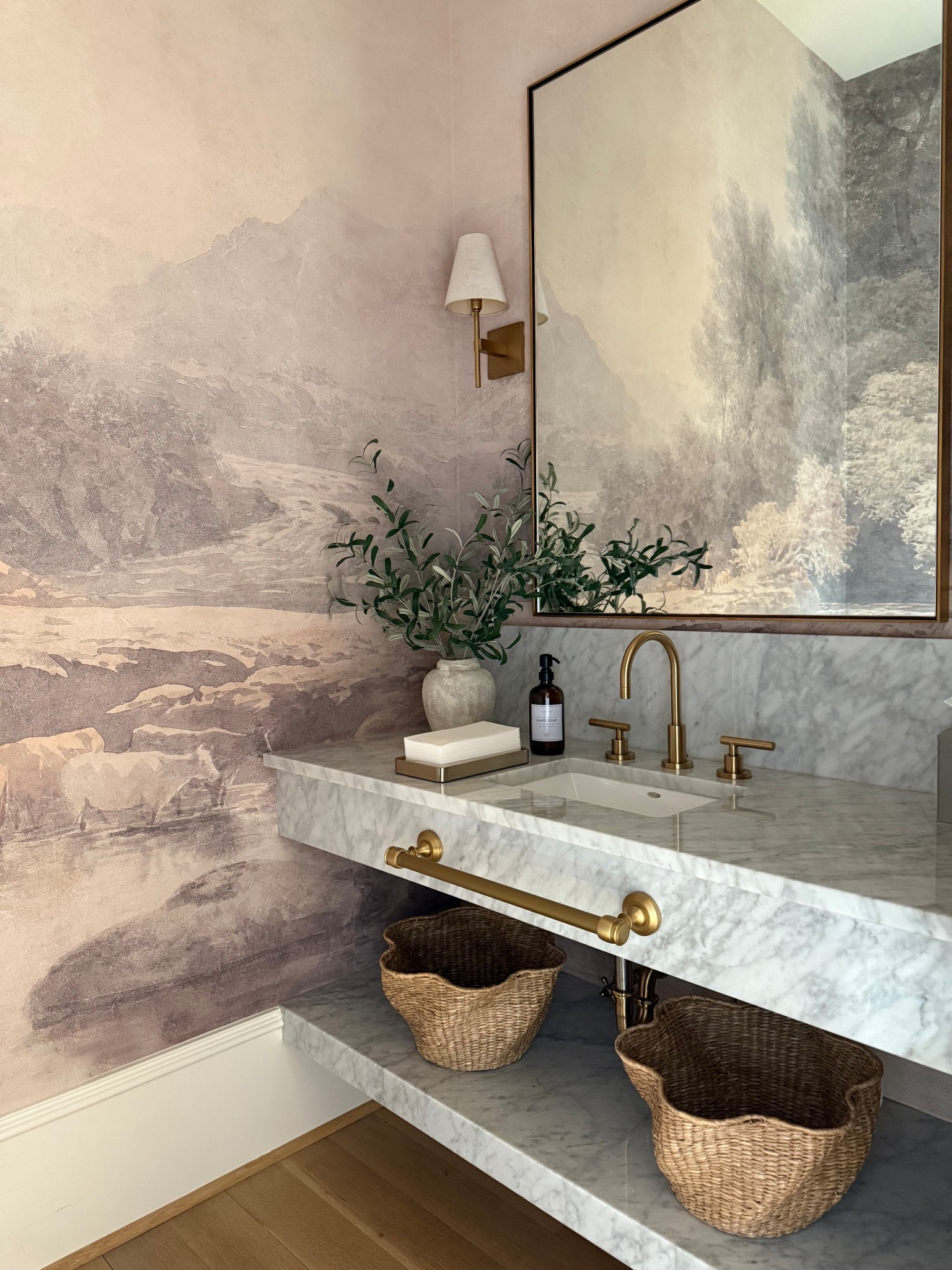 Powder bathroom, wallpaper, wall mural 

#LTKHome