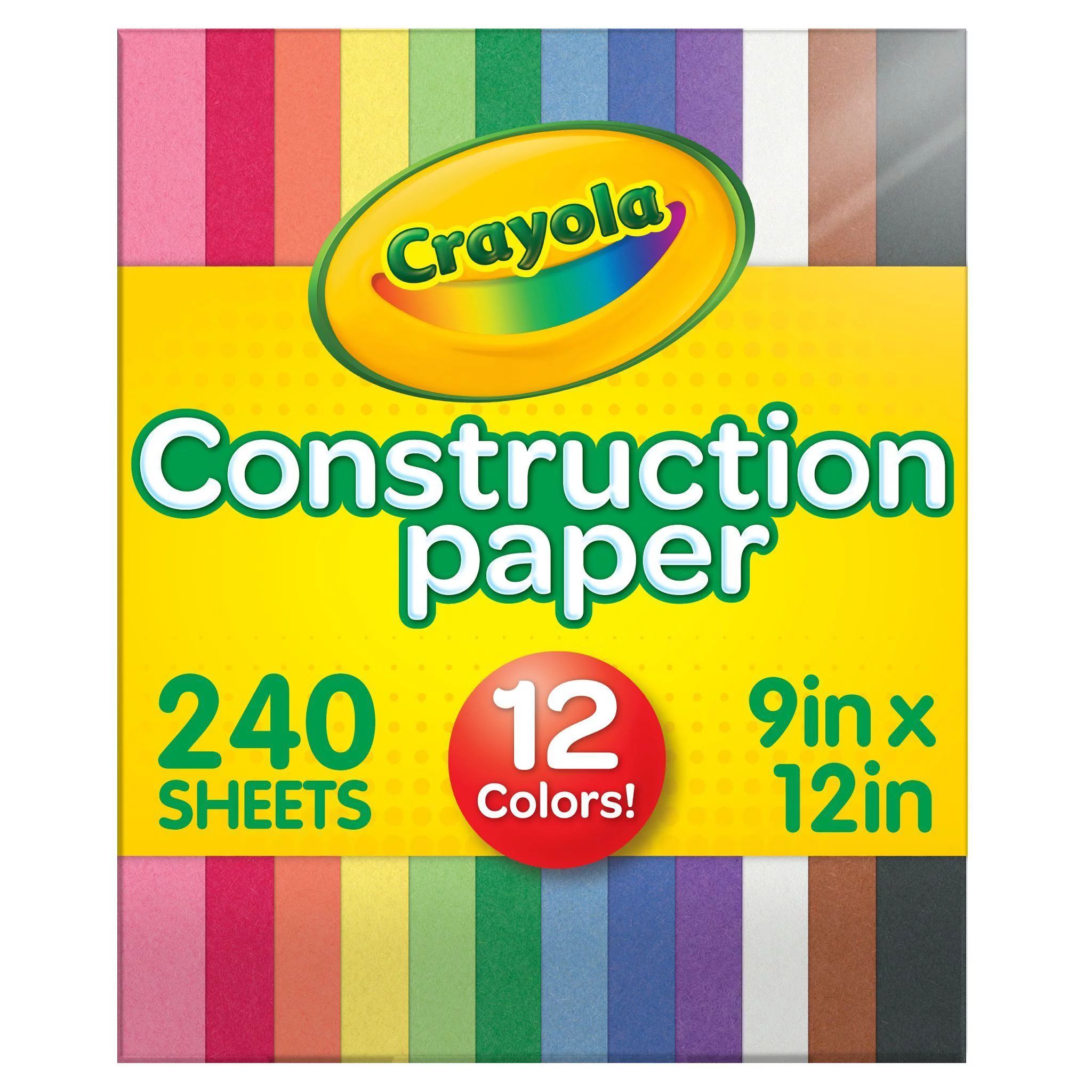 Crayola Construction Paper in 10 Assorted Colors, School Supplies, Beginner Child, 240 Sheets | Walmart (US)