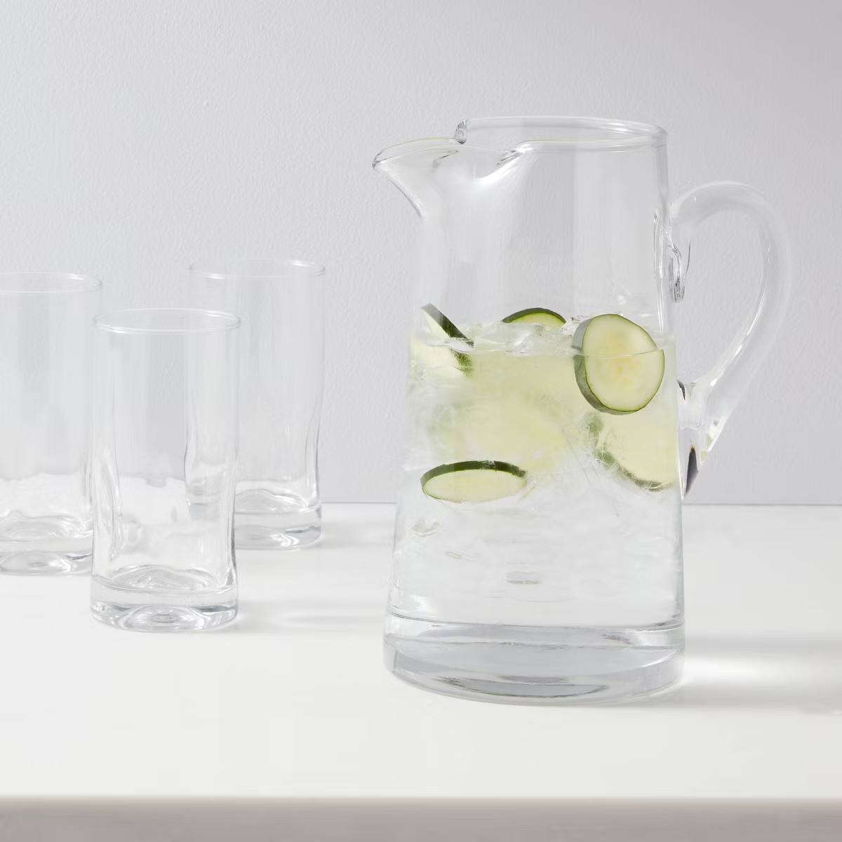 90 fl oz Glass Tall- Pitcher with Handle - Threshold™: Traditional Clear Drink Server, Lead-Fre... | Target