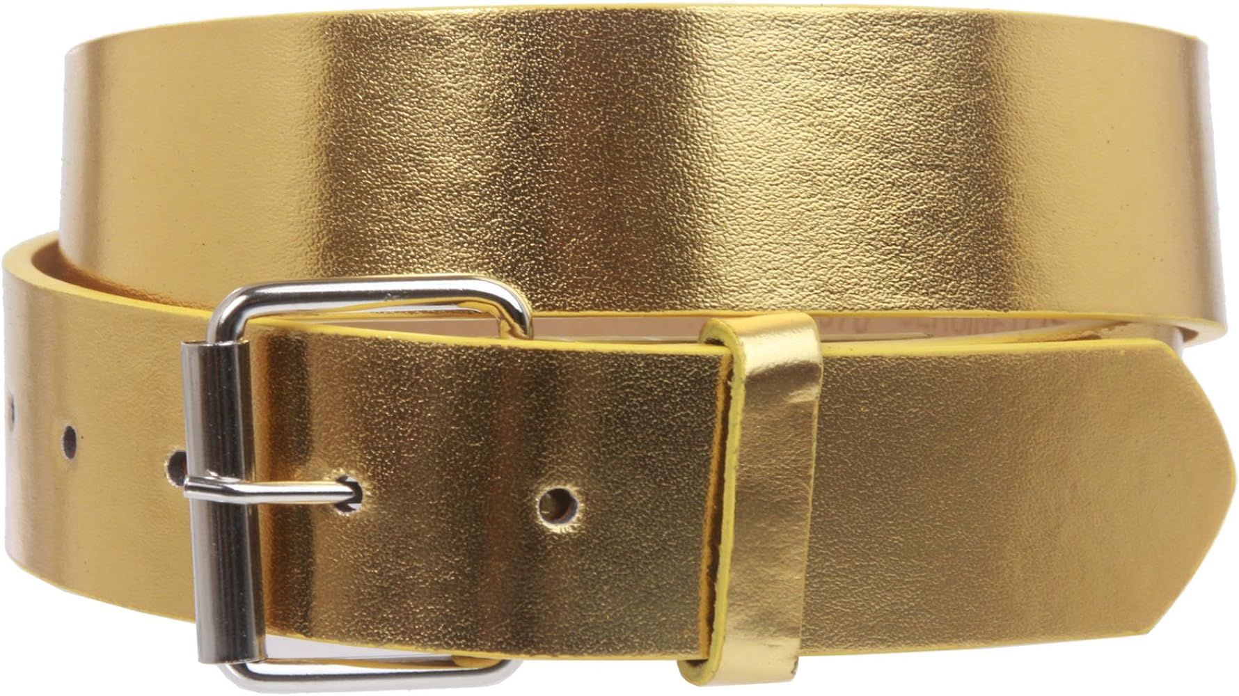 1 1/2" (38mm) Snap On Plain Leather Jean Belt With Roller Buckle      
 Leather | Amazon (US)