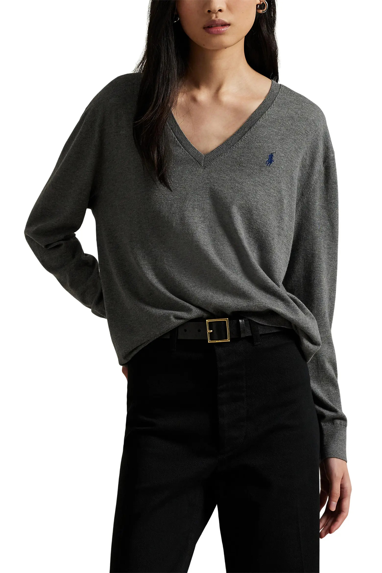 Relaxed Cotton V-Neck Sweater (Women) | Nordstrom | Nordstrom