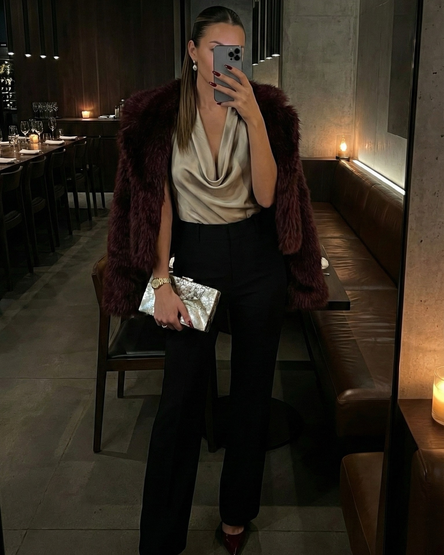 Christmas Dinner Outfit♥️🎄✨

#christmas #party #dinner #ootnight #burgundy
Holiday party, Christmas dinner outfit, burgundy faux fur coat, plum pumps


#LTKHoliday #LTKgrwm #LTKGiftGuide
