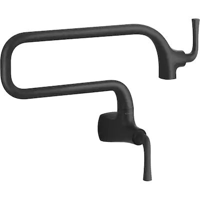 KOHLER  Graze Matte Black 2-handle Wall-mount Pot Filler Kitchen Faucet | Lowe's