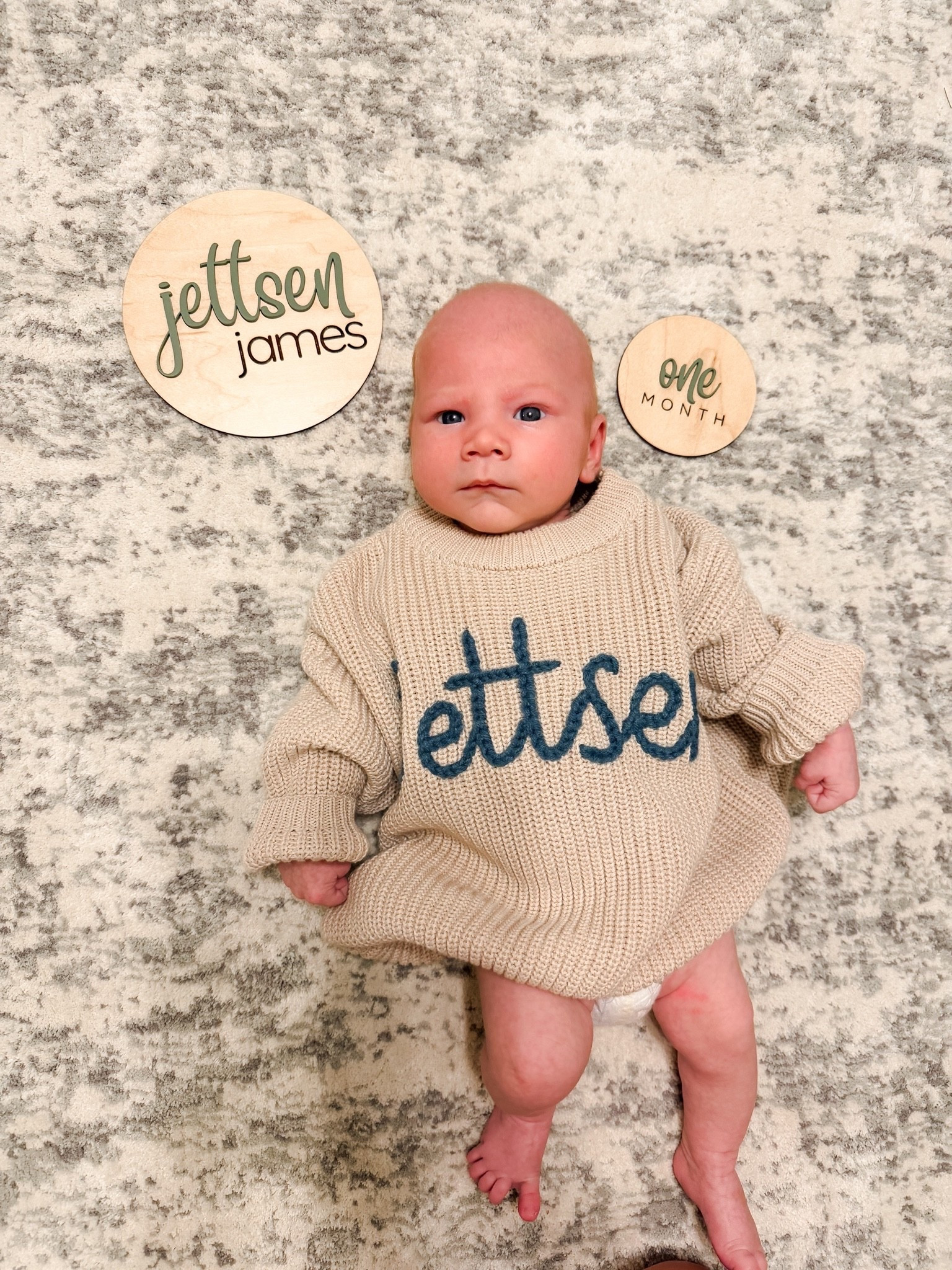 This cozy personalized sweater paired with a custom name sign creates the perfect keepsake for announcements, newborn photos, birthdays, or nursery decor. Thoughtfully made, timeless, and completely unique to your little one! 🩵

#LTKmomlife #LTKBaby