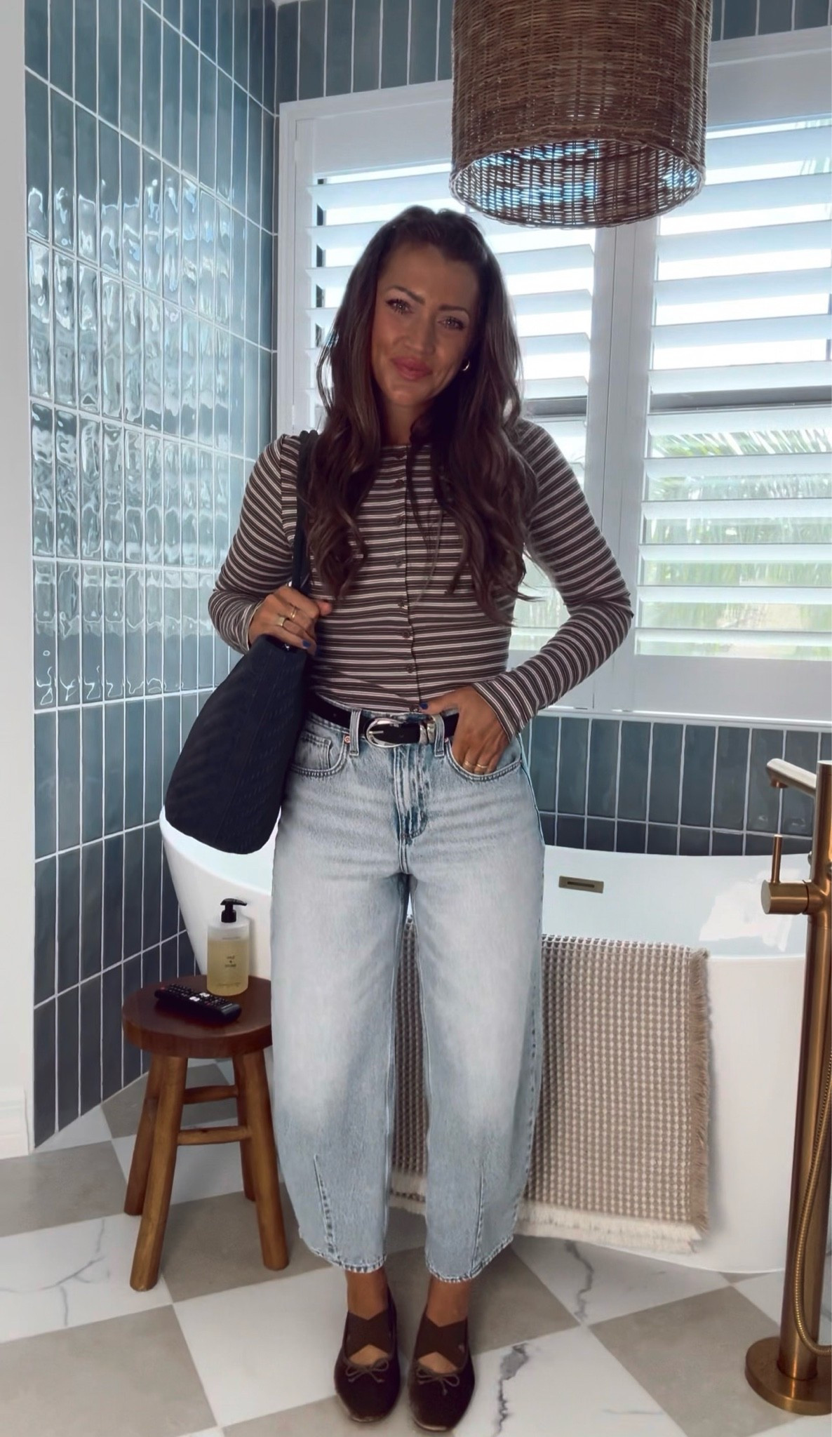 Amazon set small. Target jeans 2. Love this sets styled to wear out to, to mix & match!!