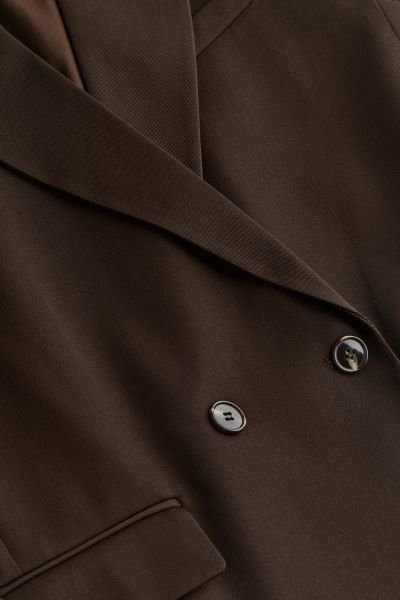 Double-breasted blazer - Dark brown - Ladies | H&M GB | H&M (UK, MY, IN, SG, PH, TW, HK)