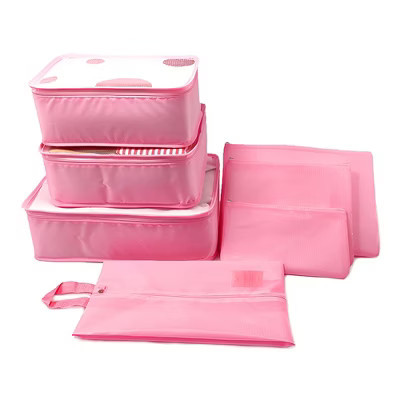 Unique Bargains Zipper Design Packing Cube Set Pink 7 Pcs | Target