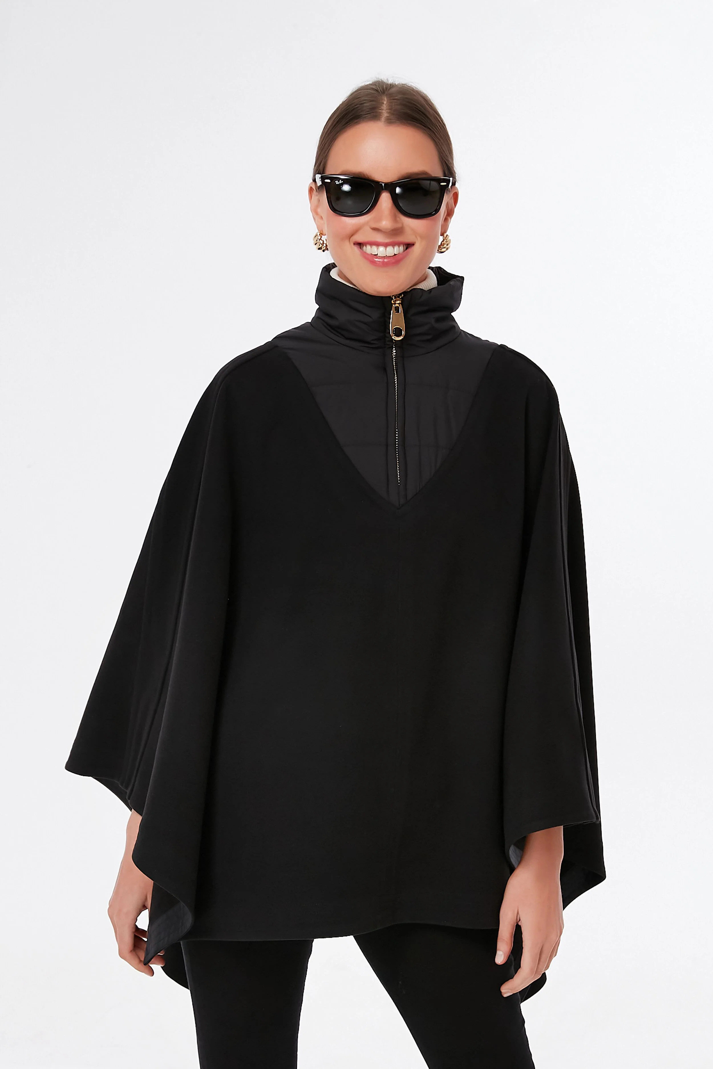 Black High-Neck Poncho | Tuckernuck (US)