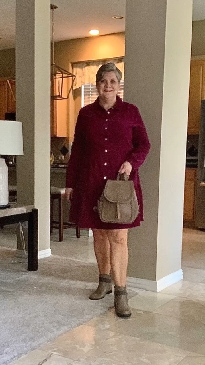 Cute corduroy shirt dress styled 2 ways.

With flat booties & a backpack purse.

Belted with chunky loafers.

#LTKmidsize #LTKVideo #LTKSeasonal